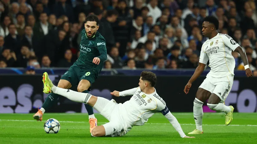 Rajan Šerki (Mančester Siti) i Federiko Valverde (Real Madrid)